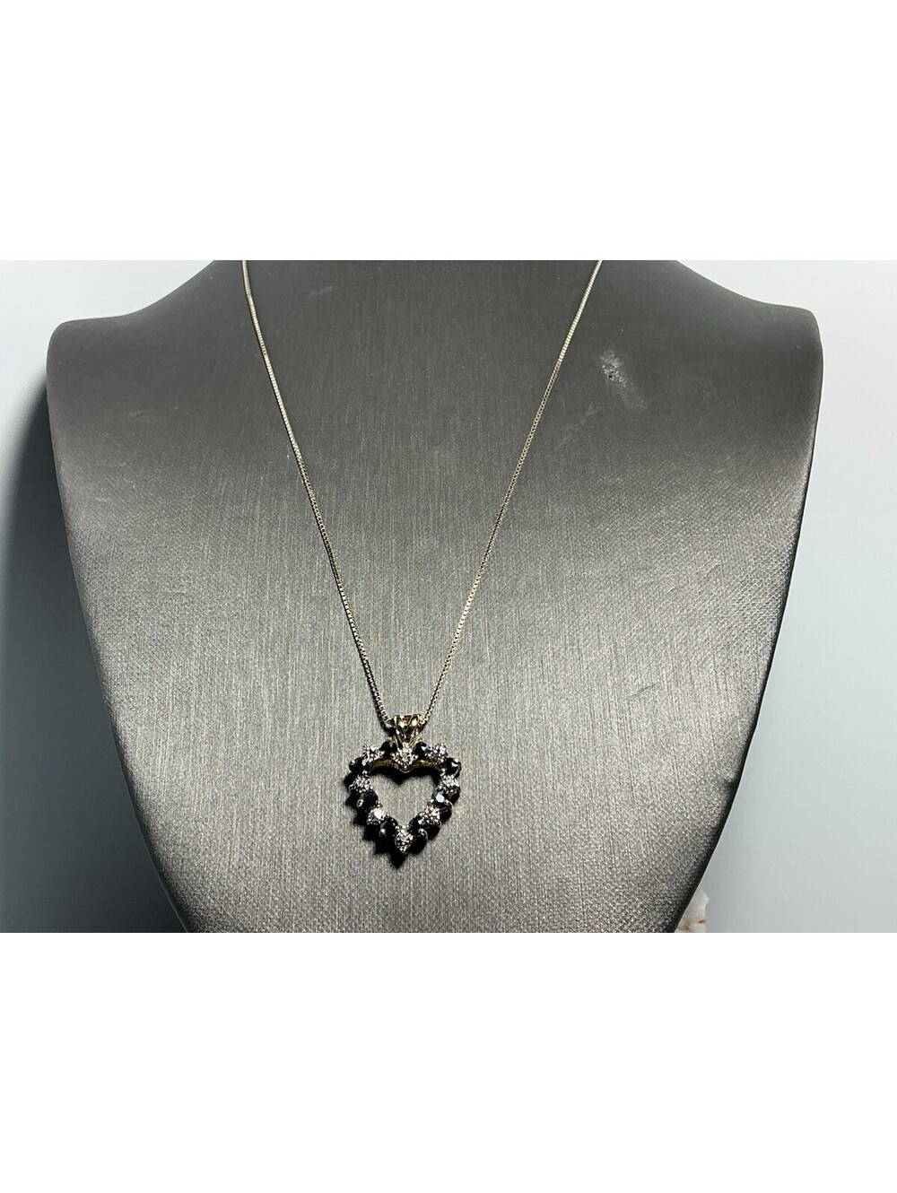 Signed DBJ 10K OVER 925 10 Sapphires & 10Diamonds W/ Vermeil Gold Chain